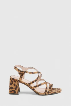 boohoo Talons hauts à brides croisées< Imprimé Léopard|Chaussures À Talons