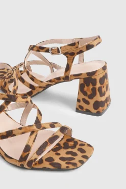 boohoo Talons hauts à brides croisées< Imprimé Léopard|Chaussures À Talons