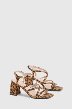 boohoo Talons hauts à brides croisées< Imprimé Léopard|Chaussures À Talons