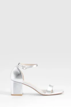 Talons larges métalliques à bloc bas, effet minimaliste