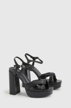 boohoo Talons À Plateforme Avec Brides Croisées Et Talon Bloc En Deux Parties< Chaussures Festives|Chaussures À Talons
