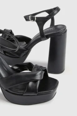 boohoo Talons À Plateforme Avec Brides Croisées Et Talon Bloc En Deux Parties< Chaussures Festives|Chaussures À Talons