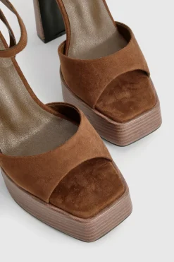 Talons à plateforme empilés en synthétique-suède