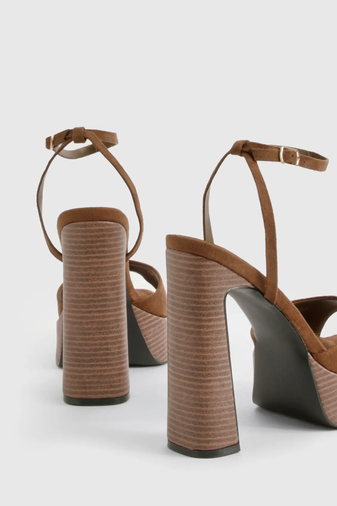 Talons à plateforme empilés en synthétique-suède