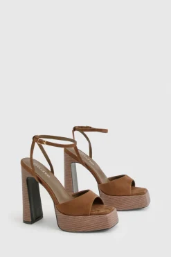 Talons à plateforme empilés en synthétique-suède