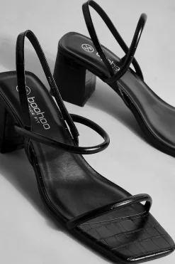 boohoo Talons slingback à coupe large et talon bloc bas< Chaussures À Talons