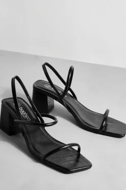 boohoo Talons slingback à coupe large et talon bloc bas< Chaussures À Talons
