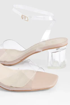 Talons Transparents À Bloc Bas Coupe Large