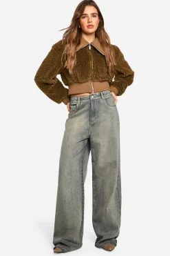boohoo Teddy Blouson bomber en synthétique Teddy<Femme Manteaux Et Vestes D’Automne|Vestes & Manteaux