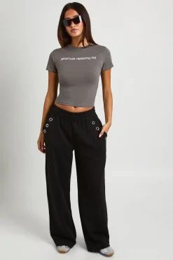 Tee-shirt Court Baby Tee Bonne Chance Pour Me Remplacer