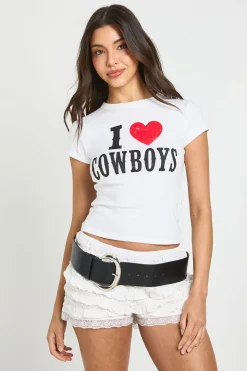 Tee-shirt Court I Love Cowboys