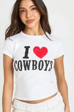 Tee-shirt Court I Love Cowboys