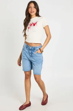 Tee-shirt Court Imprimé Bikini