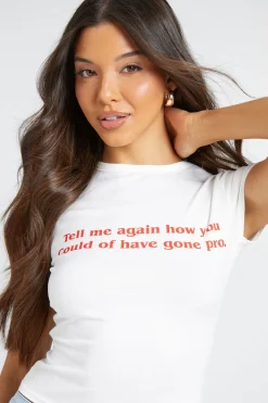 boohoo Tee-shirt Court Slogan Football Dis-moi Comment Tu Aurais Synthétique Devenir Pro<Femme Tops