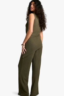 Textured Asym Hem Sleeveless Top & Trouser Co-ord