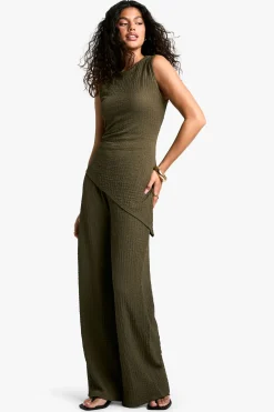 Textured Asym Hem Sleeveless Top & Trouser Co-ord