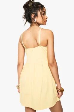 Textured Crinkle Strappy Mini Dress