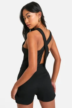 Textured Linen Look Open Back Waistcoat