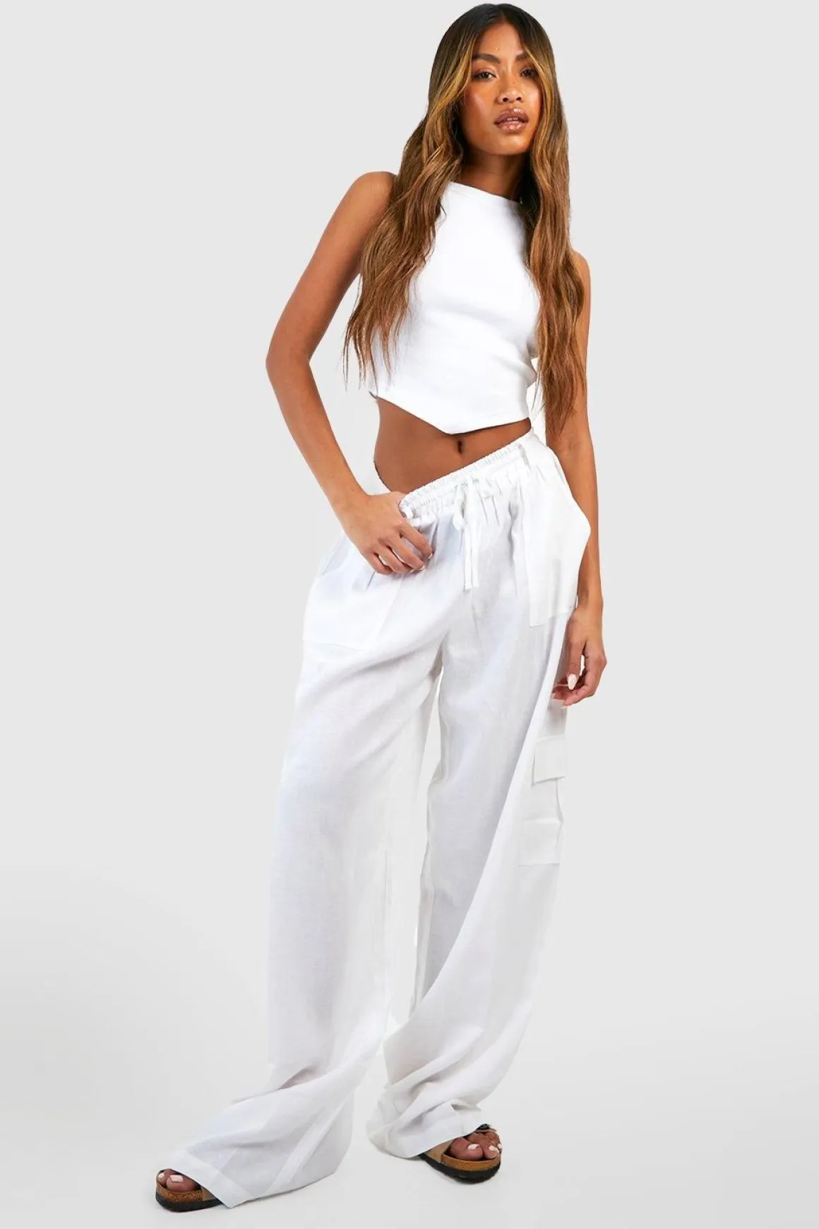 Thick Binding V Hem Rib Vest