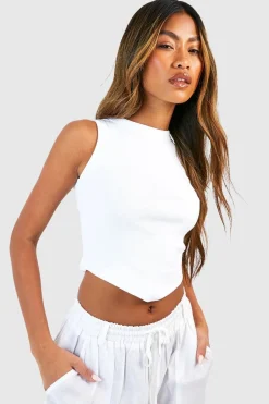 Thick Binding V Hem Rib Vest