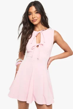 Tie Front Skater Mini Dress
