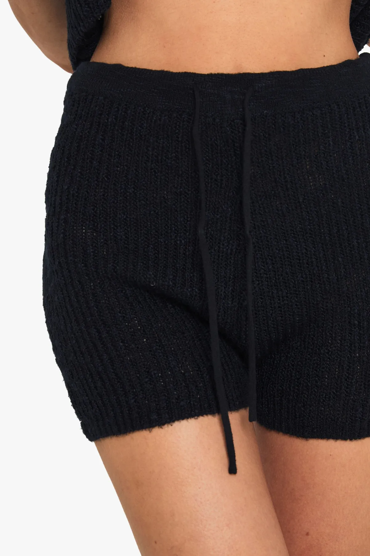 boohoo Tie Waist Knitted Crochet Short<Femme Pulls Et Gilets|Toutes Les Mailles
