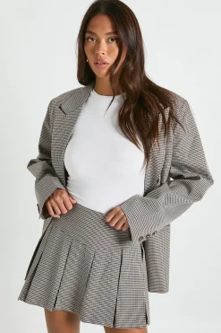 boohoo Tonal Mini jupette-short à carreaux plissée<Femme Jupes|Jupes