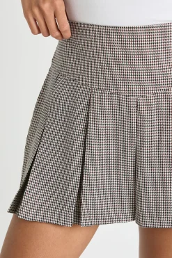 boohoo Tonal Mini jupette-short à carreaux plissée<Femme Jupes|Jupes
