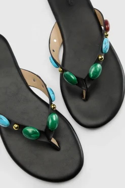 Tongs À Détail Perlé