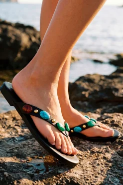Tongs À Détail Perlé