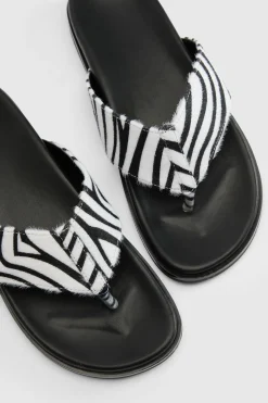 Tongs À Semelle Intérieure Imprimé Zèbre