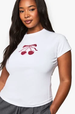 TOP AJUSTÉ À RUBAN CERISE PLUS