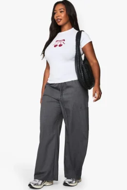 TOP AJUSTÉ À RUBAN CERISE PLUS
