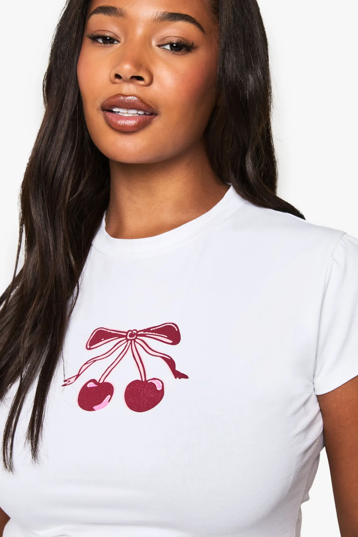 TOP AJUSTÉ À RUBAN CERISE PLUS