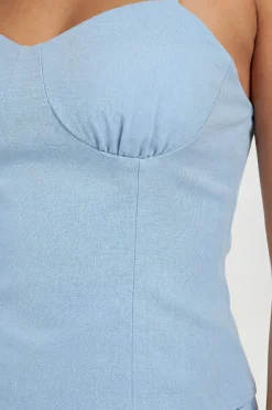 Top Ajusté Taille Cintrée À Bustier Froncé