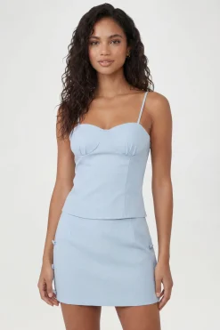 Top Ajusté Taille Cintrée À Bustier Froncé
