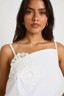 Top Asymétrique Brodé À Une Épaule