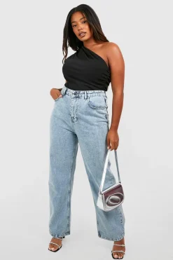 Top asymétrique drapé à une épaule pour grande taille