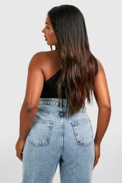 Top asymétrique drapé à une épaule pour grande taille