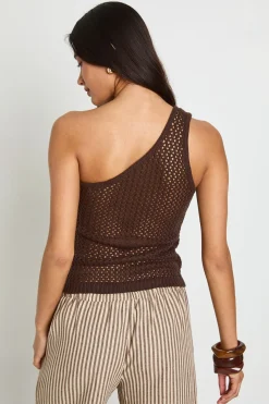 Top Asymétrique À Une Épaule En Crochet Fleuri Avec Corsage