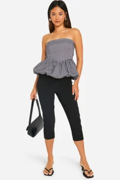 boohoo Top ballon puffy en bengaline à carreaux<Femme Tops