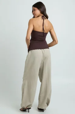 Top Bandeau Drapé À Col Licou