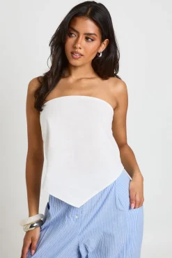 boohoo Top Bandeau Effet Lin Avec Foulard<Femme Tops