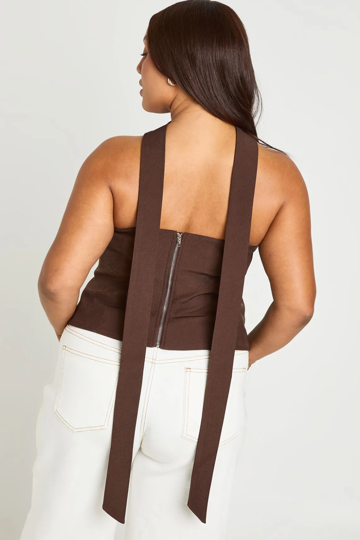 Top Bandeau Grande Taille Avec Détail Foulard