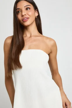 Top Bandeau Longue Plissé À Ourlet Asymétrique