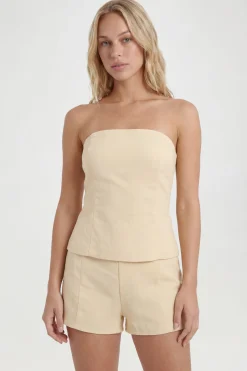Top Bandeau Structuré Effet Lin