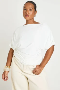 boohoo Top Bardot Drapé Grande Taille<Femme Tops