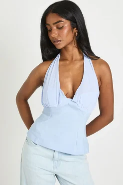 Top Bengaline À Col Licou Avec Détails En Mesh