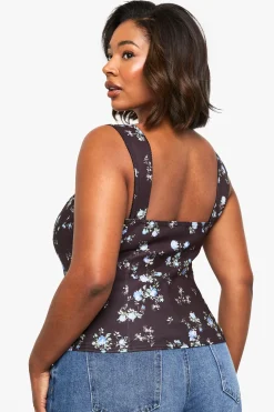 TOP BENGALINE PLUS SIZE À DÉTAILS EN DENTELLE DITSY