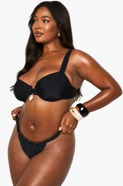 Top bikini à armatures pour grandes tailles avec garniture en coquillage